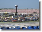 The leader board towering above pit road.