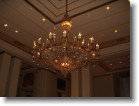 Chandelier in the lobby of the Waldorf Astoria.