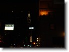 Chrysler Building all lit up.