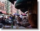 View from our lunch table on the sidewalk at an Italian restaurant on Mulberry St.