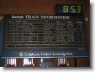 Amtrak Train Information board in 30th Street Station.  Our train was the Vermonter which was running late.
