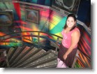 Ashley walking down the spiral staircase in the NBC Store.