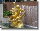 The gold statue in front of Rockefeller Plaza.