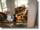 Going down the escalator at FAO Schwarz.