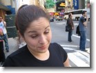 Ashley mid-blink in Times Square.