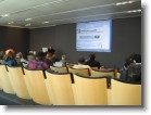 Someone teaching a class on web-browsing in the Apple Store.