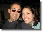 Juston & Ashley in the subway tunnel.