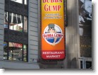 A close-up of the Bubba Gump sign in Times Square.