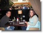 Juston & Ashley as seen by our waiter inside Rock Center Cafe.