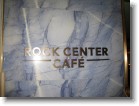 Rock Center Cafe entrance sign.