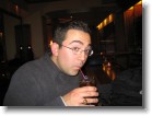 Juston enjoying a Jack & Coke inside Pasta Lover's Trattoria.