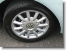 The 11 spoke alloy wheels on the car.