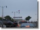 The flags by the boardwalk.