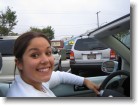 Ashley smiling as we start to head home from the beach.